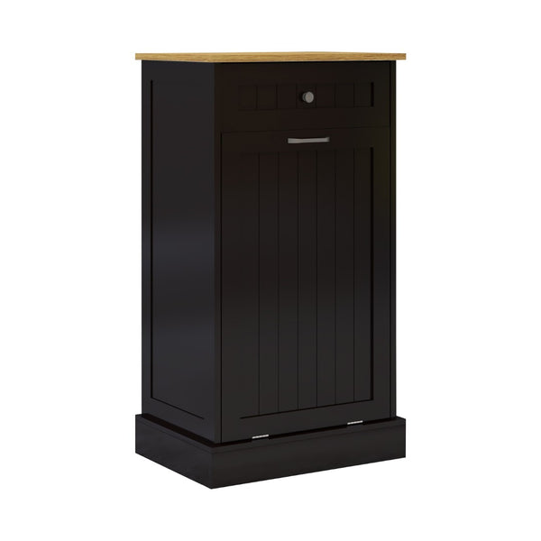 English Elm One Drawer Tilt Out Trash Cabinet Matte Black Mdf Kitchen Storage Bin Organizer W1120127325