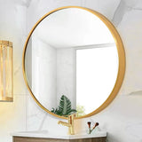 Hearth and Haven Tempered Mirror 28" Wall Circle Mirror For Bathroom Round Mirror For Wall, 20 Inch Hanging Round Mirror For Living Room, Vanity, Bedroom W1806P149707