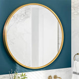 Hearth and Haven Tempered Mirror 32" Wall Circle Mirror For Bathroom Round Mirror For Wall, 20 Inch Hanging Round Mirror For Living Room, Vanity, Bedroom W1806P149710