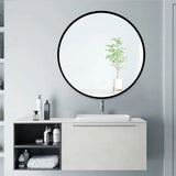 Hearth and Haven Tempered Mirror 28" Wall Circle Mirror For Bathroom Round Mirror For Wall, 20 Inch Hanging Round Mirror For Living Room, Vanity, Bedroom W1806P149705