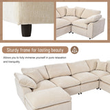 English Elm Oversized Modular Sectional Sofa With Ottoman L Shaped Corner Sectional For Living Room, Office, Spacious Space