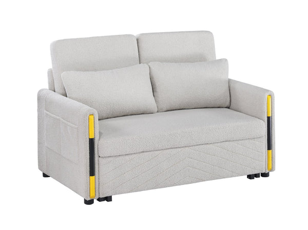 English Elm Percy Teddy Velvet Sleeper Loveseat with Dual Pull Sofa Bed for Guest Rooms B061P151389