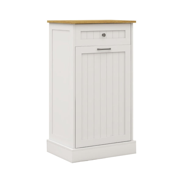 English Elm One Drawer Tilt Out Trash Cabinet Matte Black Mdf Kitchen Storage Bin Organizer W1120127324