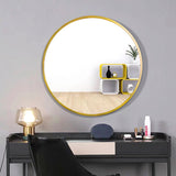 Hearth and Haven Tempered Mirror 28" Wall Circle Mirror For Bathroom Round Mirror For Wall, 20 Inch Hanging Round Mirror For Living Room, Vanity, Bedroom W1806P149707