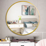 Hearth and Haven Tempered Mirror 32" Wall Circle Mirror For Bathroom Round Mirror For Wall, 20 Inch Hanging Round Mirror For Living Room, Vanity, Bedroom W1806P149710