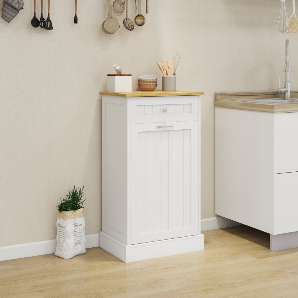 English Elm One Drawer Tilt Out Trash Cabinet Matte Black Mdf Kitchen Storage Bin Organizer W1120127324