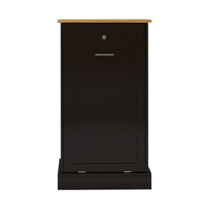 English Elm One Drawer Tilt Out Trash Cabinet Matte Black Mdf Kitchen Storage Bin Organizer W1120127325