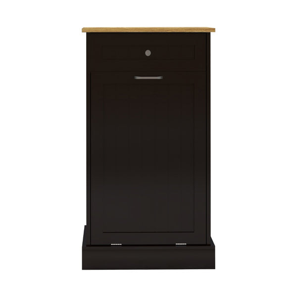 English Elm One Drawer Tilt Out Trash Cabinet Matte Black Mdf Kitchen Storage Bin Organizer W1120127325