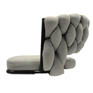 English Elm 26" Swivel Barstools Set of 2 Woven Back Suede Upholstered Gold Leg Counter Chairs W2189S00814