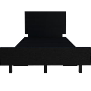 English Elm Twin Bed Base Cervants Black – Engineered Wood Platform, 441 lb Capacity, 13.7" Headboard, Easy Assemble, Durable Modern Classic Design B092S00198