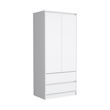 English Elm Lewes 2 Piece Bedroom Set, Dresser + Armoire, White