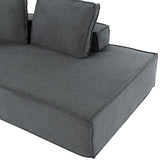 English Elm 125" Stylish Chaise Lounge Modern Indoor Lounge Sofa Sleeper Sofa With Clean Lines For Living Room, Grey