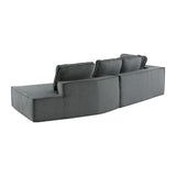 English Elm 125" Stylish Chaise Lounge Modern Indoor Lounge Sofa Sleeper Sofa With Clean Lines For Living Room, Grey