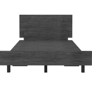 English Elm Twin Bed Base Cervants Smokey Oak Gray Engineered Wood Twin Frame 441 LB Capacity Headboard 13.7" Easy Assembly Durable Modern Classic Design B092S00199