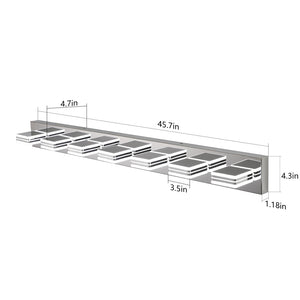 English Elm (same as W1340142519) Chrome 7-light Led Vanity Bar Acrylic Shades Bathroom Mirror Wall Fixture W1340P206808