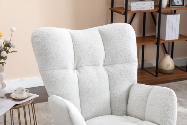 English Elm 050-teddy Fabric Rocking Glider Chair Plush Foam Nursery and Living Room Accent Seat W527135428