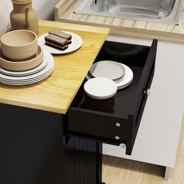 English Elm One Drawer Tilt Out Trash Cabinet Matte Black Mdf Kitchen Storage Bin Organizer W1120127325