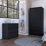 Contemporary Black Bedroom Set with Dresser, Armoire & Ample Storage