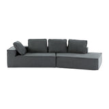 English Elm 125" Stylish Chaise Lounge Modern Indoor Lounge Sofa Sleeper Sofa With Clean Lines For Living Room, Grey