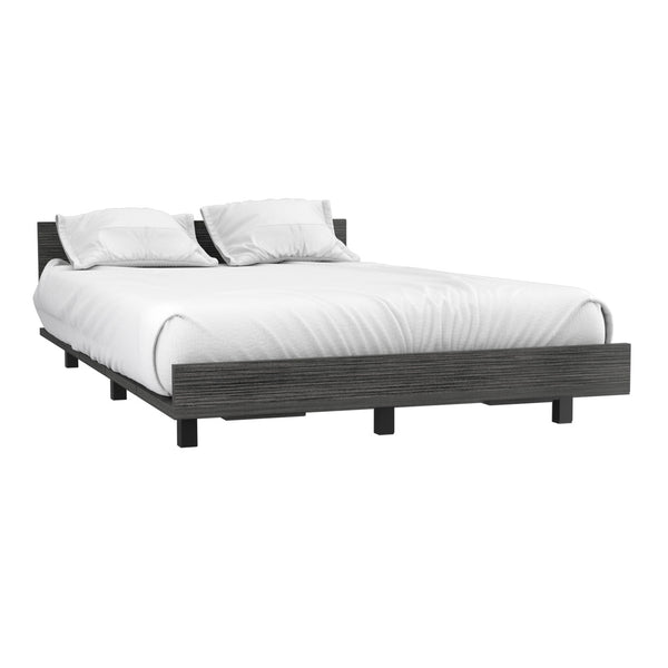 English Elm Twin Bed Base Cervants Smokey Oak Gray Engineered Wood Twin Frame 441 LB Capacity Headboard 13.7" Easy Assembly Durable Modern Classic Design B092S00199