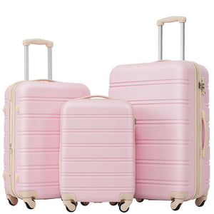 English Elm Hardshell 3 Piece Spinner Luggage Set with Tsa Lock Lightweight Abs Travel Suitcases Light Pink PP191030AAU