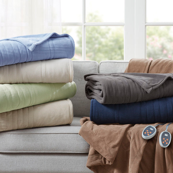 English Elm Heated Electric Micro Fleece Blanket With 20 Heat Settings, Safety Features & Ultra-Soft Comfort B03595496