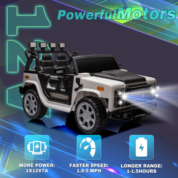 English Elm 12v7a Kids Ride on Off Road Car with Leather Seat Remote Control and Open Doors W1620122090