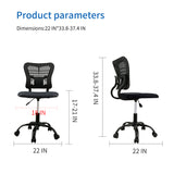 Hearth and Haven Office Chair Armless Ergonomic Desk Chair Adjustable Height Seat Mesh Task Chair Comfy Home Office Chair W2163138746