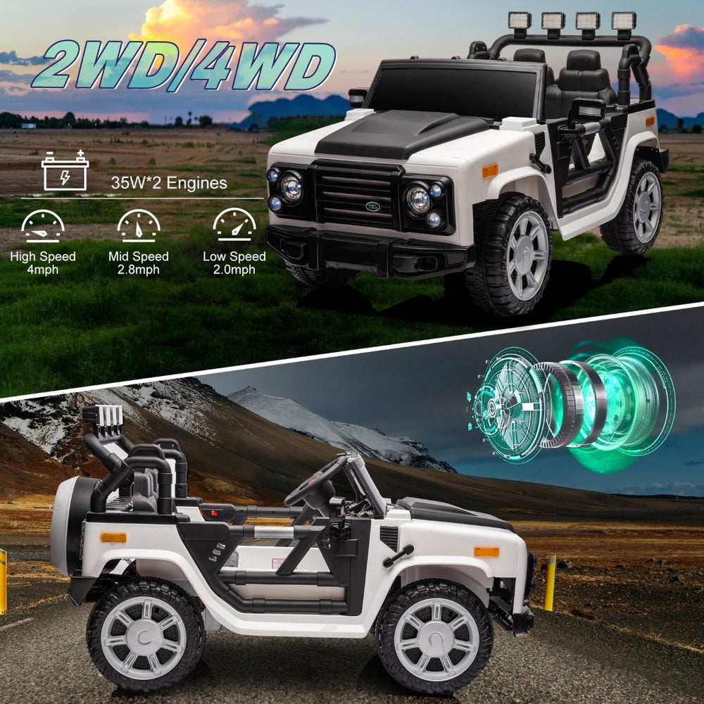 English Elm 12v7a Kids Ride on Off Road Car with Leather Seat Remote Control and Open Doors W1620122090