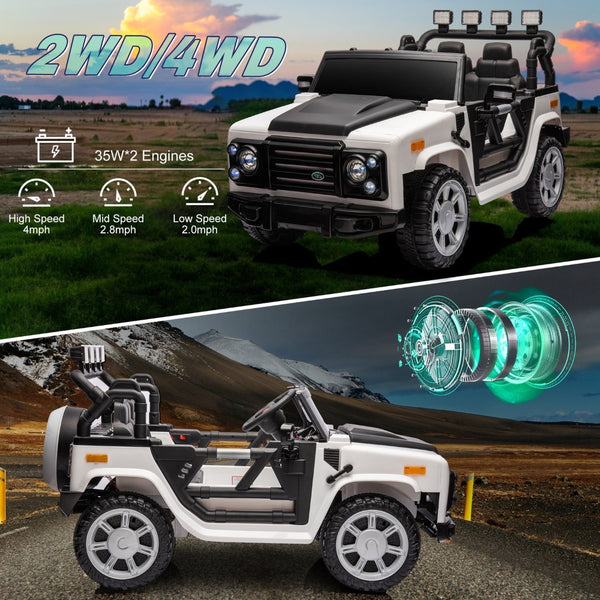 English Elm 12v7a Kids Ride on Off Road Car with Leather Seat Remote Control and Open Doors W1620122090
