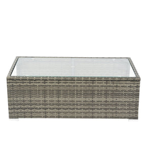 English Elm 8 Piece Patio Sectional Set Modular Wicker Rattan Outdoor Sofa with Large Under-Seat Storage Box W329S00030