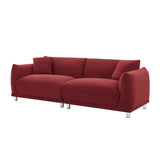 Modern Loveseat Sofa Couch, 2-Seater with Detachable Cover & Spring Cushion, Red