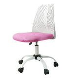 Armless Ergonomic Office and Home Chair with Supportive Cushioning, Pink