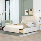 Full Size Upholstery Platform Bed with Four Drawers On Two Sides, Adjustable Headboard(Old Sku: Wf291773Aaa)