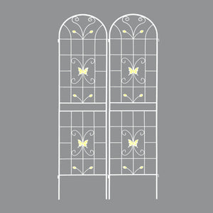 English Elm 4 Pack Powder Coated Steel Garden Trellis Panels Rustproof Vertical Vine Support Outdoor Cream White W1586P151252