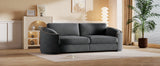 English Elm Stylish Sofa With Semilunar Arm, Rivet Detailing, and Solid Frame For Living Room