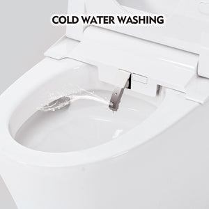 English Elm Smart Toilet Bidet Combo Compact Tankless Dual-Flush 1/1.28 GPF Foot-Sensor LED Night Light Soft-Close WF314231AAA