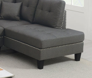 English Elm 2-PCS Sectional Sofa Set with Tufted Linen-Like Upholstery, Nailhead Trim, Plush Cushions, Modern Design Dark Coffee 34 L x 14 W x 67 H B011S00664