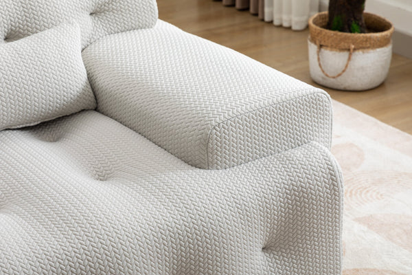 English Elm Large Foam 1 Seater Sofa with High-Density Comfort Foam, No Assembly Needed, Plush Modern Lounge Couch Beige W1752P151330