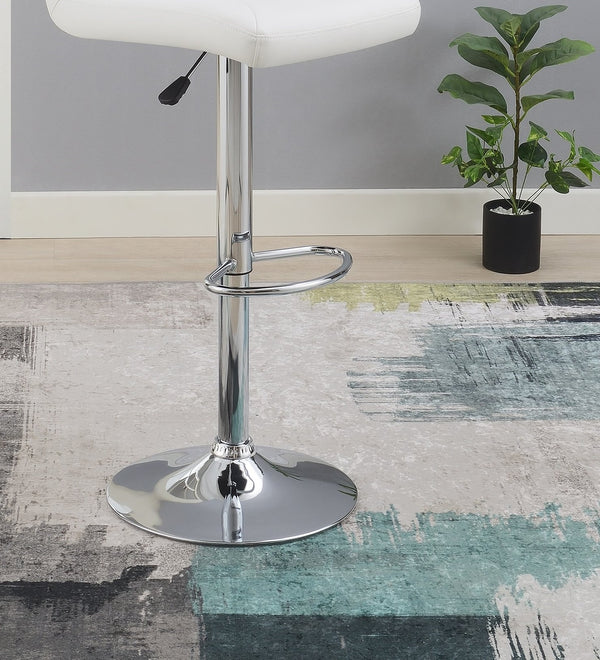 English Elm Adjustable Leather-Style Bar Stools Set of 2 with Chrome Base, Footrest, Modern Hotel-Style Appeal White 18 L x 18 W x 27 H B011P151352