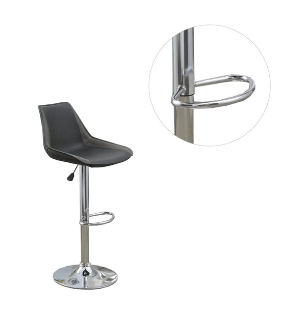 English Elm Dining Adjustable Bar Stool Set of 2 — Modern Faux Leather Upholstered Seats, Chrome Base, Height Adjustable Ebony 17 L x 21 W x 24 H B011P151354