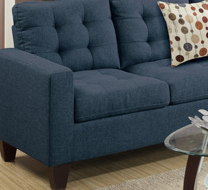 English Elm Modular Navy Polyfiber Sectional Sofa Four Piece Tufted Living Room Couch Set B011S00678