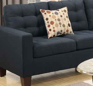 English Elm Modular Four Piece Sectional Sofa Black Polyfiber Tufted Living Room Couch Set B011S00677