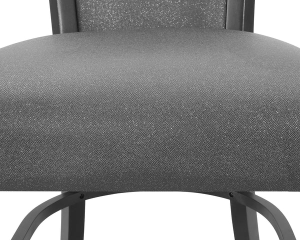 English Elm 2Pc Contemporary Glam Counter Height Dining Chairs - Plush Gray Fabric & Rich Black Wooden Frame B011P151403