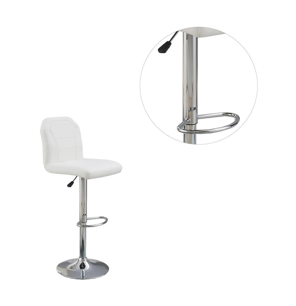 English Elm Adjustable Leather-Style Bar Stools Set of 2 with Chrome Base, Footrest, Modern Hotel-Style Appeal White 18 L x 18 W x 27 H B011P151352