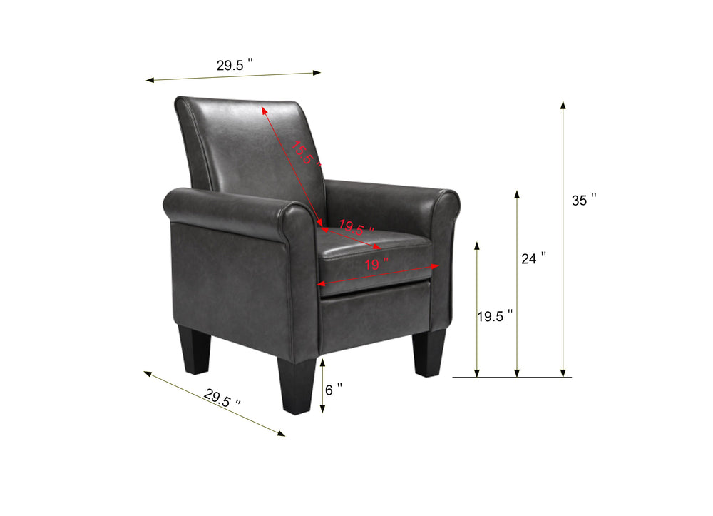 English Elm Accent Accent Chairs Plush Fabric Armchair for Living Room Bedroom Office Reading Comfort Modern Design Durable Supportive Cushions Black W141765016