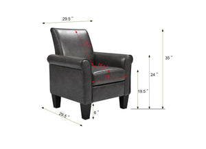 English Elm Accent Accent Chairs Plush Fabric Armchair for Living Room Bedroom Office Reading Comfort Modern Design Durable Supportive Cushions Grey W141765015