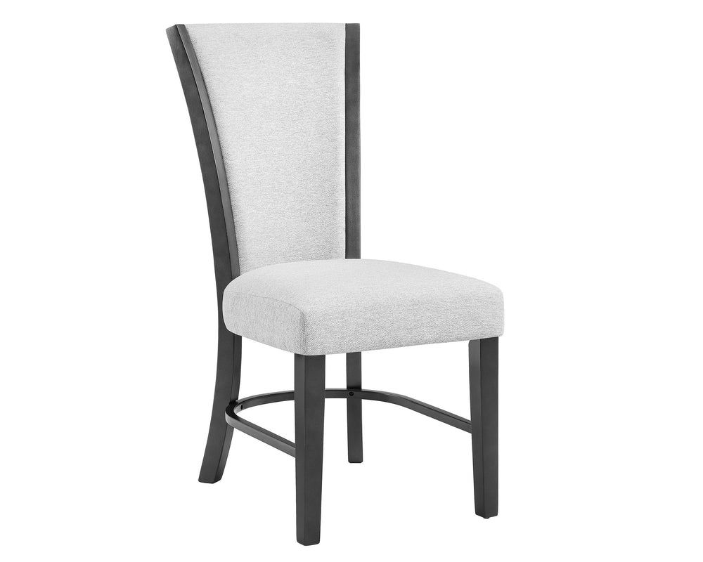 English Elm 2Pc Contemporary Glam Upholstered Dining Chairs Set In Dove Gray Fabric For Modern Elegance & Comfort B011P151401