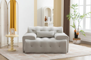 English Elm Large Foam 1 Seater Sofa with High-Density Comfort Foam, No Assembly Needed, Plush Modern Lounge Couch Beige W1752P151330