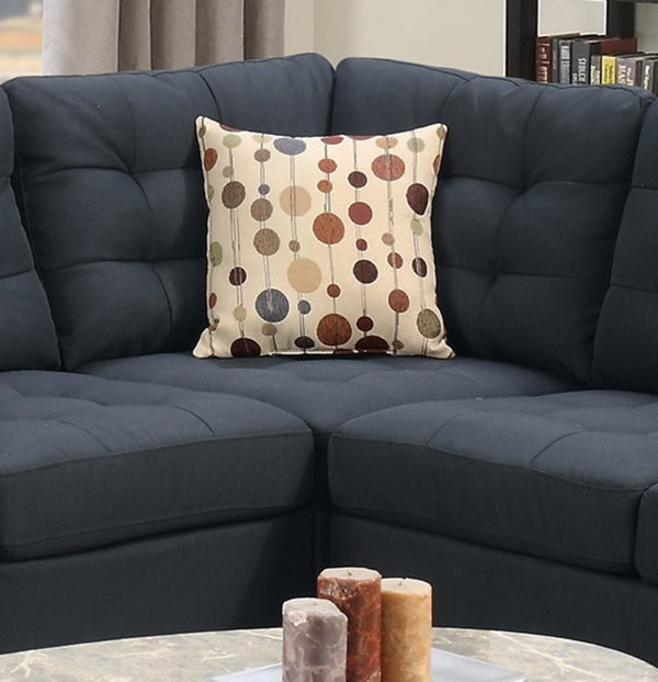 English Elm Modular Four Piece Sectional Sofa Black Polyfiber Tufted Living Room Couch Set B011S00677